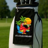 Beach Vacation Drinking Parrot ItS 5 OClock Somewhere Golf Towel
