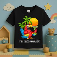 Beach Vacation Drinking Parrot ItS 5 OClock Somewhere Toddler T-Shirt