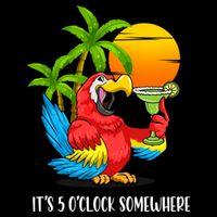 Beach Vacation Drinking Parrot ItS 5 OClock Somewhere Toddler T-Shirt