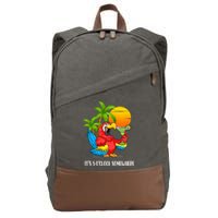 Beach Vacation Drinking Parrot ItS 5 OClock Somewhere Cotton Canvas Backpack