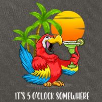 Beach Vacation Drinking Parrot ItS 5 OClock Somewhere Cotton Canvas Backpack