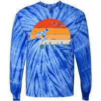 Beagle Vintage Dog Sunset Retro Style Gift Tie-Dye Long Sleeve Shirt