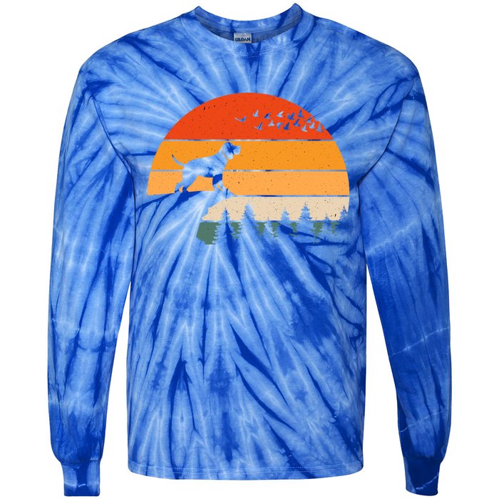 Beagle Vintage Dog Sunset Retro Style Gift Tie-Dye Long Sleeve Shirt