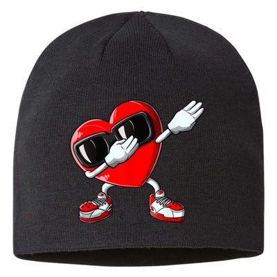 Boys Valentines Day Kids Dabbing Heart Love Dab Dance Gifts Sustainable Beanie