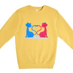 Brand: Valentines Day Clothes Rotic Loving Valentine's Day Cats For Lovers Grea Premium Crewneck Sweatshirt