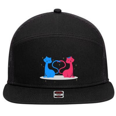 Brand: Valentines Day Clothes Rotic Loving Valentine's Day Cats For Lovers Grea 7 Panel Mesh Trucker Snapback Hat
