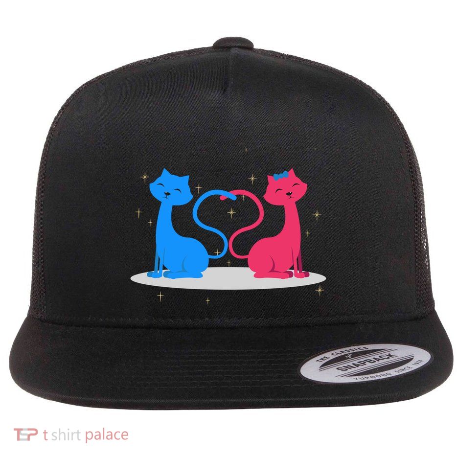 Brand: Valentines Day Clothes Rotic Loving Valentine's Day Cats For Lovers Grea Flatbill Hat