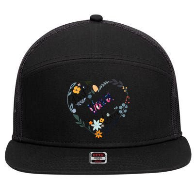 Best Vava Ever Flower Blessed Grandma Mother's Day Gift 7 Panel Mesh Trucker Snapback Hat