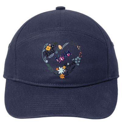 Best Vava Ever Flower Blessed Grandma Mother's Day Gift 7-Panel Snapback Hat