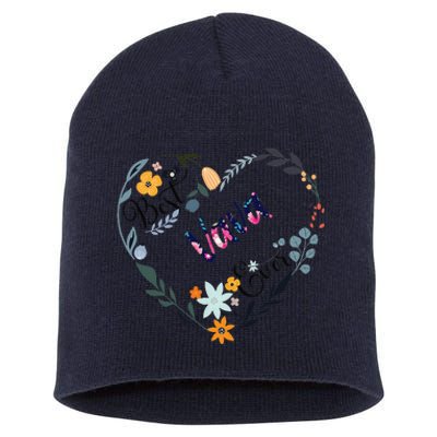 Best Vava Ever Flower Blessed Grandma Mother's Day Gift Short Acrylic Beanie