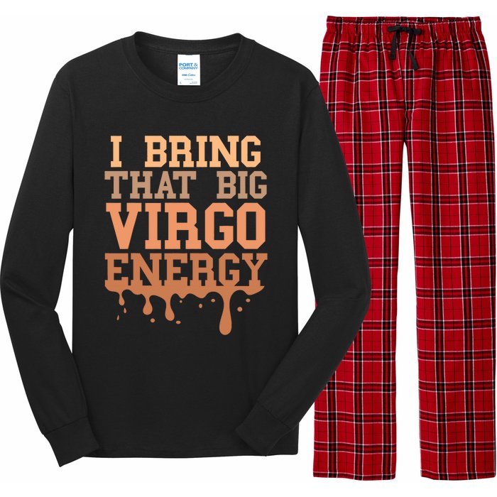 Big Virgo Energy Virgo Drip Melanin Vibes Birthday Long Sleeve Pajama Set