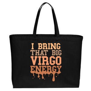 Big Virgo Energy Women Virgo Drip Melanin Vibes Birthday Cotton Canvas Jumbo Tote