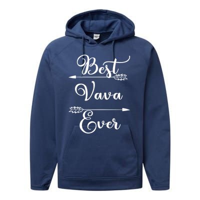 Best Vava Ever Proud Grandmas Birthday Family Christmas Cute Gift Performance Fleece Hoodie