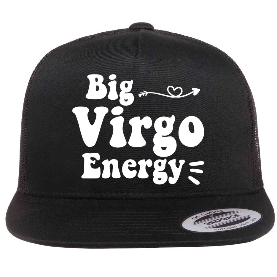 Big Virgo Energy Groovy Zodiac Sign Astrology Horoscope Cool Gift Flat Bill Trucker Hat