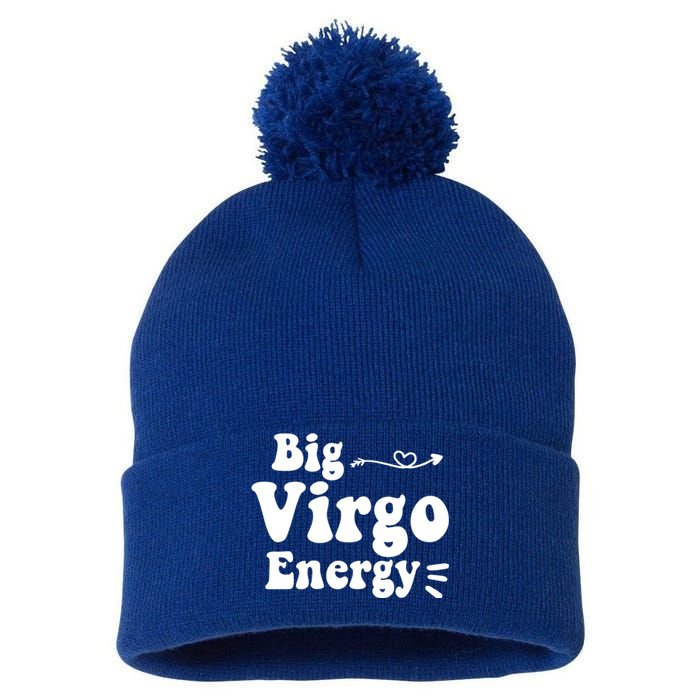 Big Virgo Energy Groovy Zodiac Sign Astrology Horoscope Cool Gift Pom Pom 12in Knit Beanie