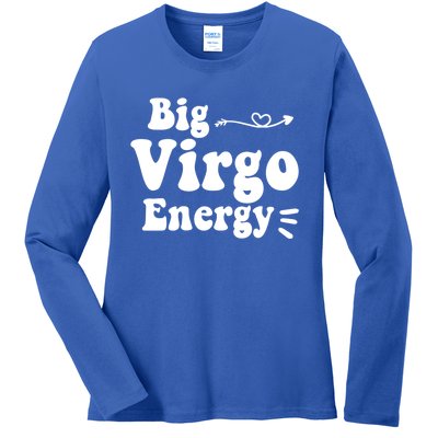 Big Virgo Energy Groovy Zodiac Sign Astrology Horoscope Cool Gift Ladies Long Sleeve Shirt