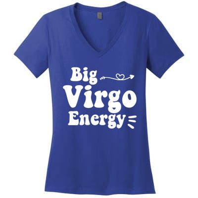 Big Virgo Energy Groovy Zodiac Sign Astrology Horoscope Cool Gift Women's V-Neck T-Shirt