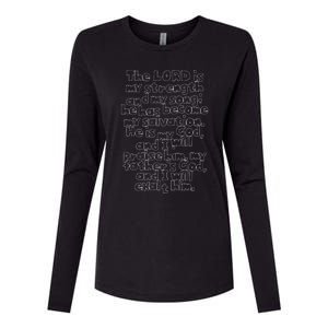 Bible Verse Exodus 152 In Dotted Phrases Womens Cotton Relaxed Long Sleeve T-Shirt