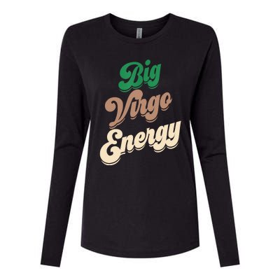 Big Virgo Energy For Virgo Shirts For Zodiac Sign Womens Cotton Relaxed Long Sleeve T-Shirt