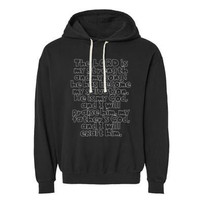 Bible Verse Exodus 152 In Dotted Phrases Garment-Dyed Fleece Hoodie