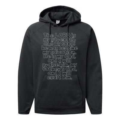 Bible Verse Exodus 152 In Dotted Phrases Performance Fleece Hoodie