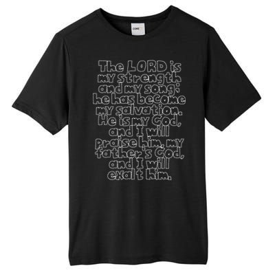 Bible Verse Exodus 152 In Dotted Phrases Tall Fusion ChromaSoft Performance T-Shirt