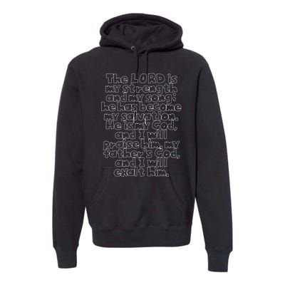 Bible Verse Exodus 152 In Dotted Phrases Premium Hoodie