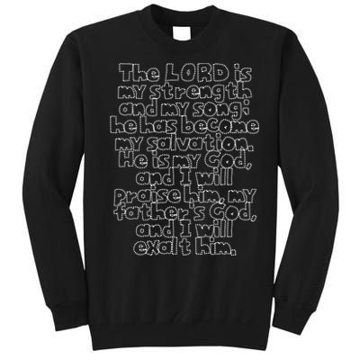 Bible Verse Exodus 152 In Dotted Phrases Tall Sweatshirt