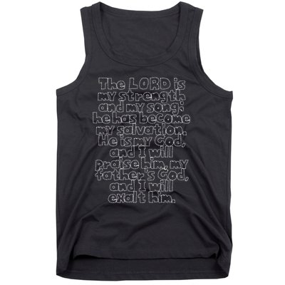 Bible Verse Exodus 152 In Dotted Phrases Tank Top