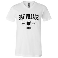 Bay Village Est 1810 Ohio Oh Vintage Athletic Sports Design V-Neck T-Shirt