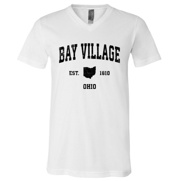 Bay Village Est 1810 Ohio Oh Vintage Athletic Sports Design V-Neck T-Shirt