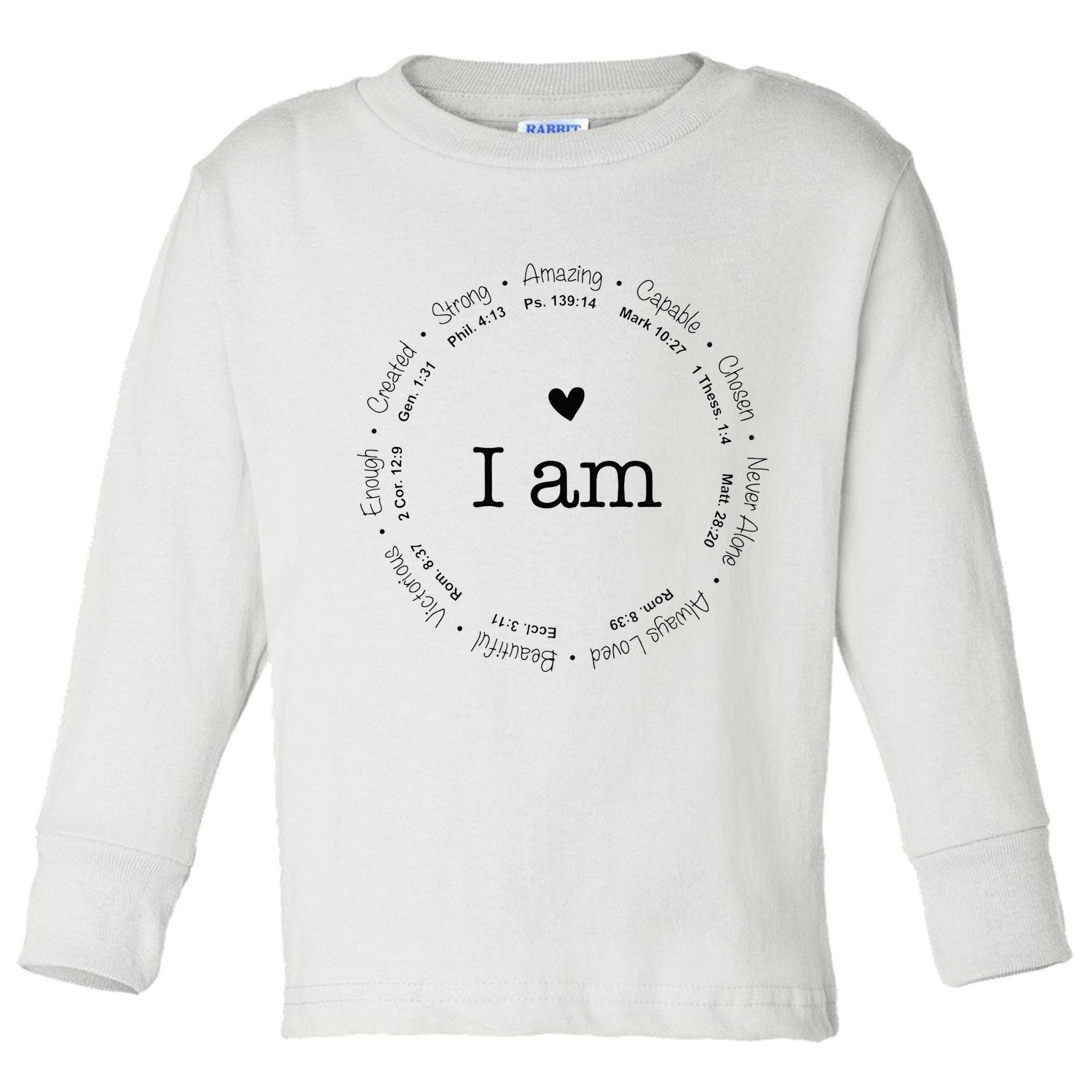 Bible Verse Faith Based Christian I Am A Christian Toddler Long Sleeve Shirt