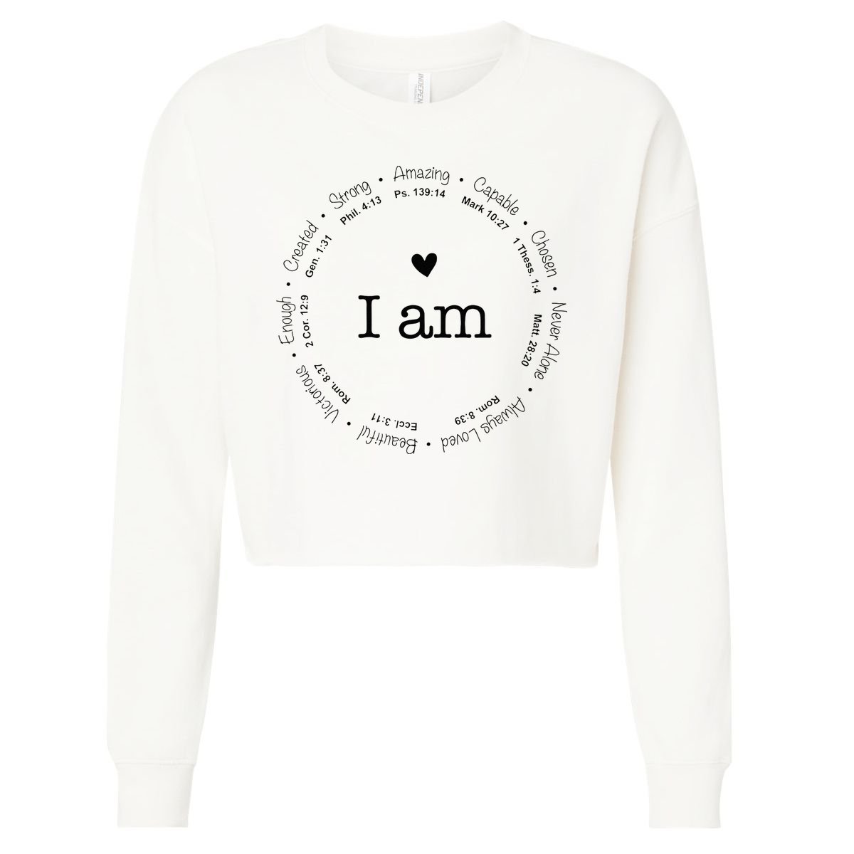 Bible Verse Faith Based Christian I Am A Christian Cropped Pullover Crew