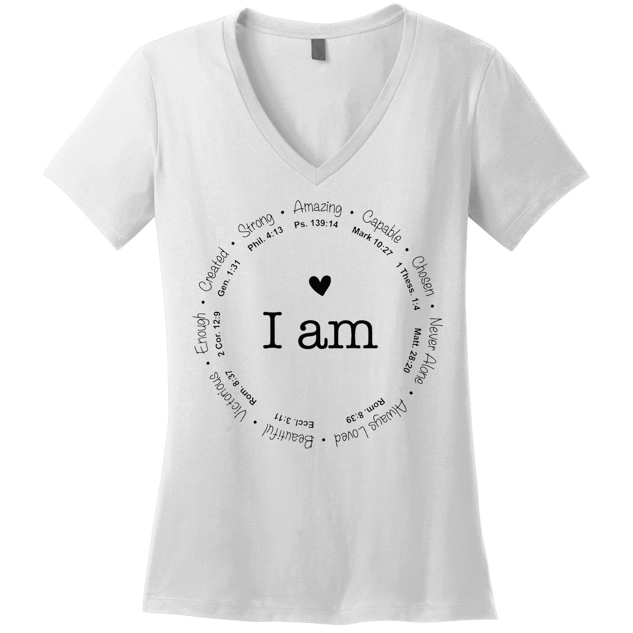 Bible Verse Faith Based Christian I Am A Christian Women's V-Neck T-Shirt