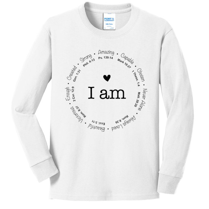 Bible Verse Faith Based Christian I Am A Christian Kids Long Sleeve Shirt