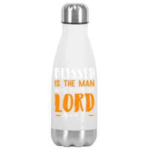 Bible Verse Faith Christianity Religious Gift Idea Prayer Funny Gift Stainless Steel Insulated Water Bottle