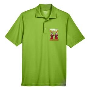 Baseball Vibes Funny Santa Claus Baseball Player Christmas Cute Gift Men's Origin Performance Pique Polo