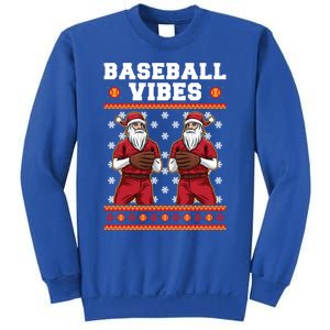 Baseball Vibes Funny Santa Claus Baseball Player Christmas Cute Gift Sweatshirt