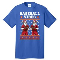 Baseball Vibes Funny Santa Claus Baseball Player Christmas Cute Gift Tall T-Shirt