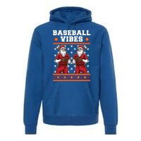 Baseball Vibes Funny Santa Claus Baseball Player Christmas Cute Gift Premium Hoodie