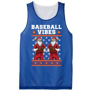 Baseball Vibes Funny Santa Claus Baseball Player Christmas Cute Gift Mesh Reversible Basketball Jersey Tank