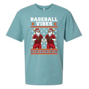 Baseball Vibes Funny Santa Claus Baseball Player Christmas Cute Gift Sueded Cloud Jersey T-Shirt