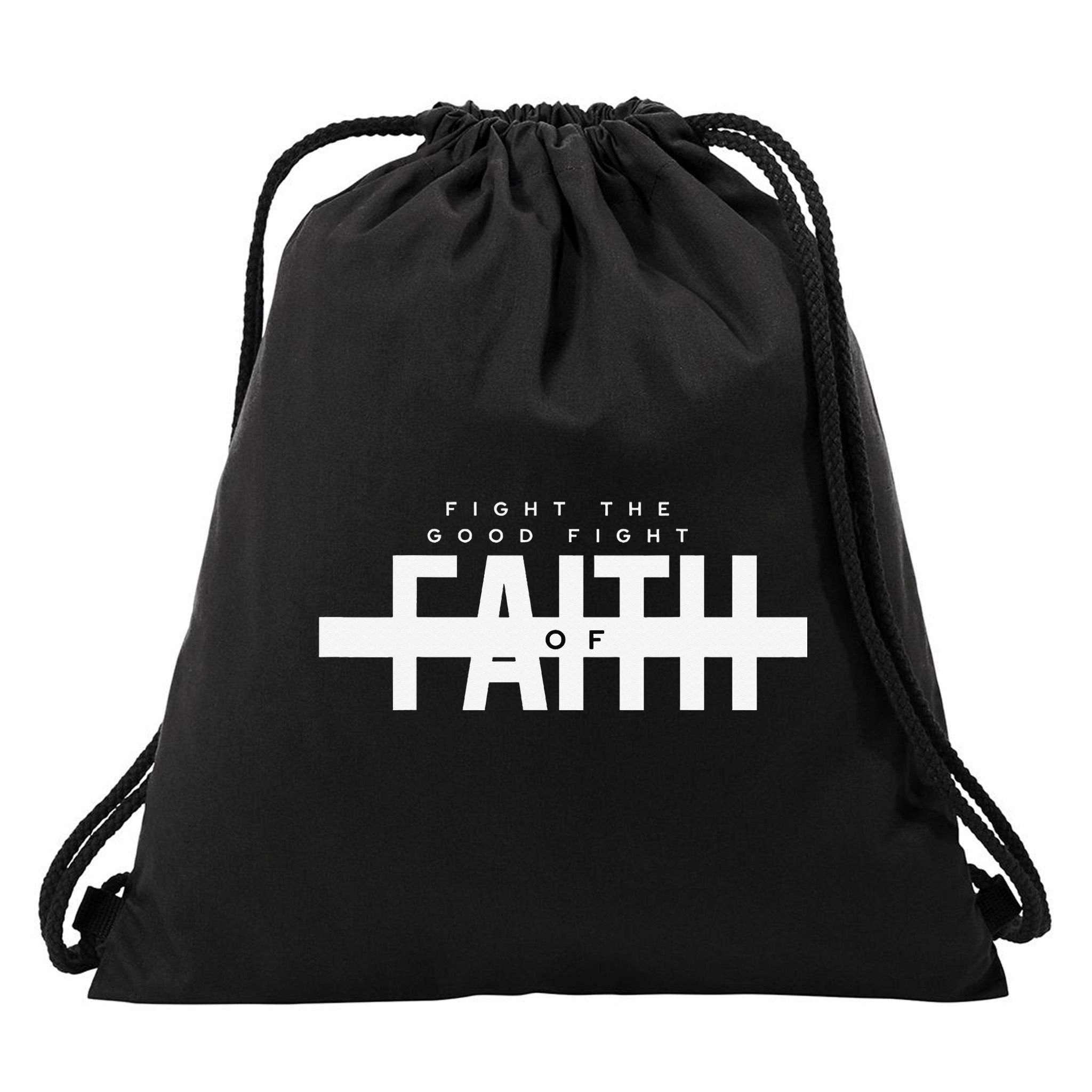 Bible Verse - Fight The Good Fight Of Faith Christian Drawstring Bag