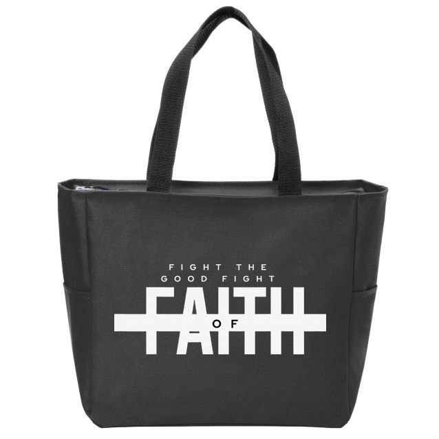 Bible Verse - Fight The Good Fight Of Faith Christian Zip Tote Bag