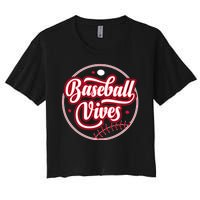 Baseballl Vives Funny Baseball Game Women's Crop Top Tee