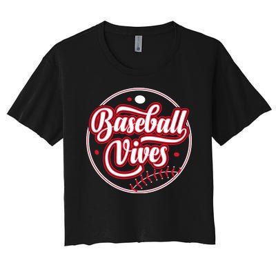 Baseballl Vives Funny Baseball Game Women's Crop Top Tee