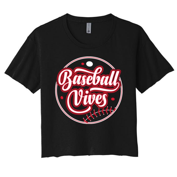 Baseballl Vives Funny Baseball Game Women's Crop Top Tee