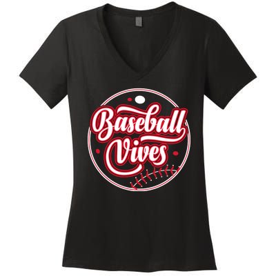 Baseballl Vives Funny Baseball Game Women's V-Neck T-Shirt