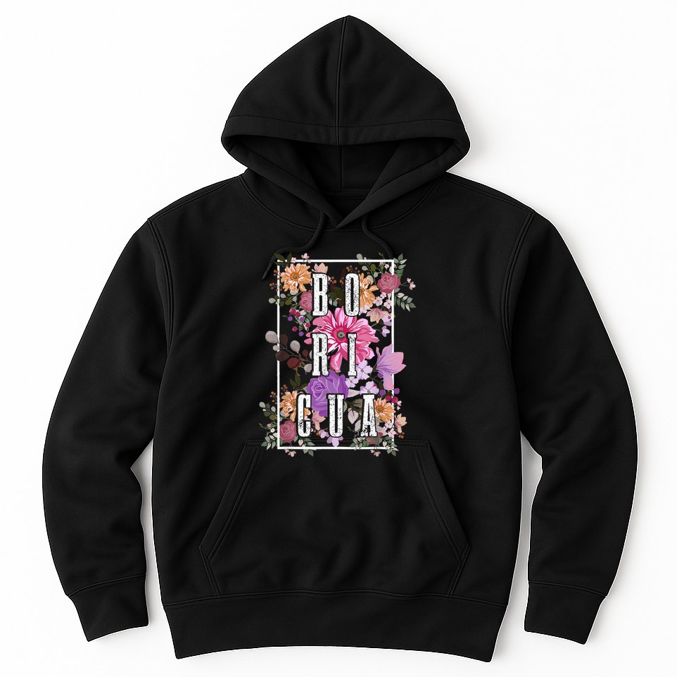Boricua Vintage Floral Boriken Puerto Rico Rican Pride Hoodie