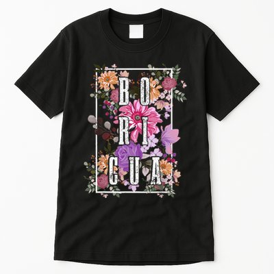 Boricua Vintage Floral Boriken Puerto Rico Rican Pride Tall T-Shirt
